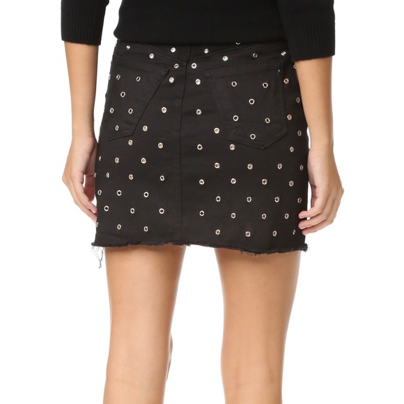 Siwy Maya black denim grommet mini skirt 26 - Picture 1 of 14
